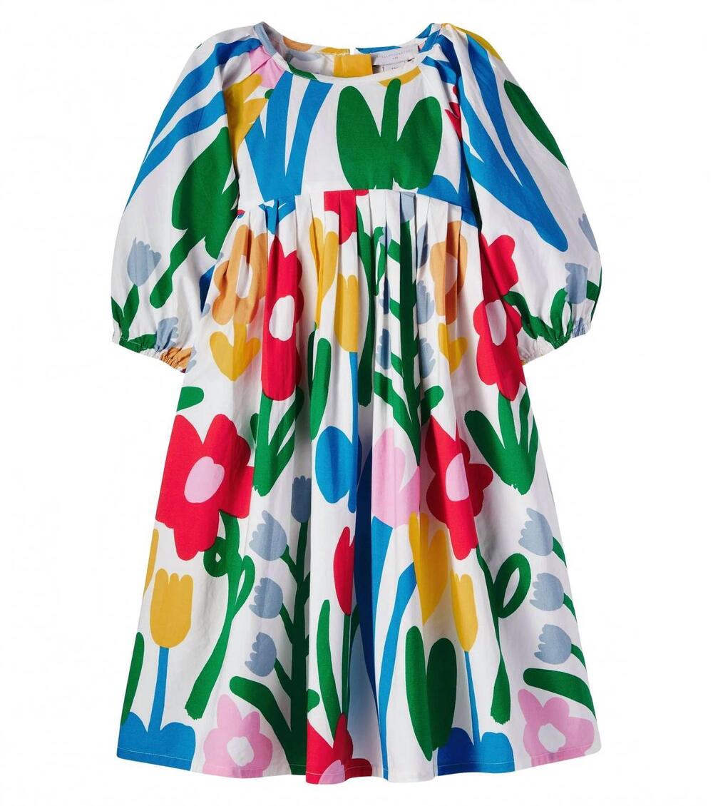 NEW STELLA MCCARTNEY girl's big flowers print dress in white